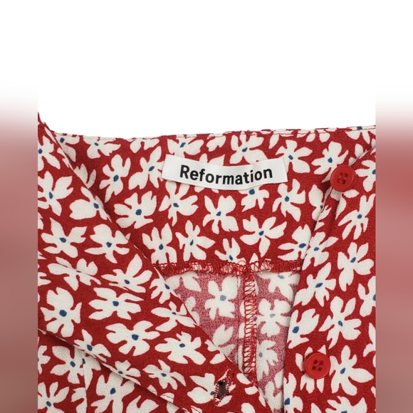 ❤️ Reformation Red Floral Midi Dress - Picture 7 of 10